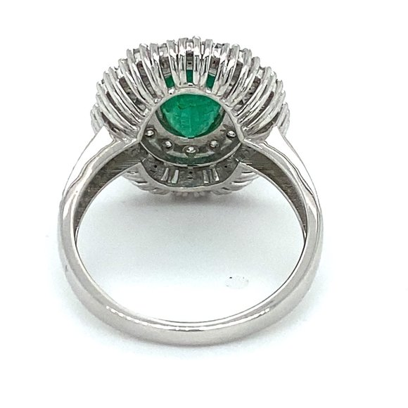 Certified Emerald 1.70ct Diamonds Platinum Ring - Picture 4 of 7